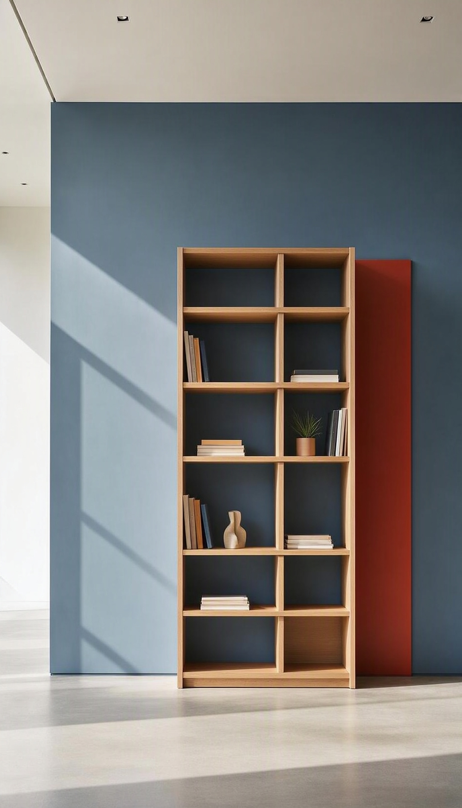 A refined contemporary modular bookcase
