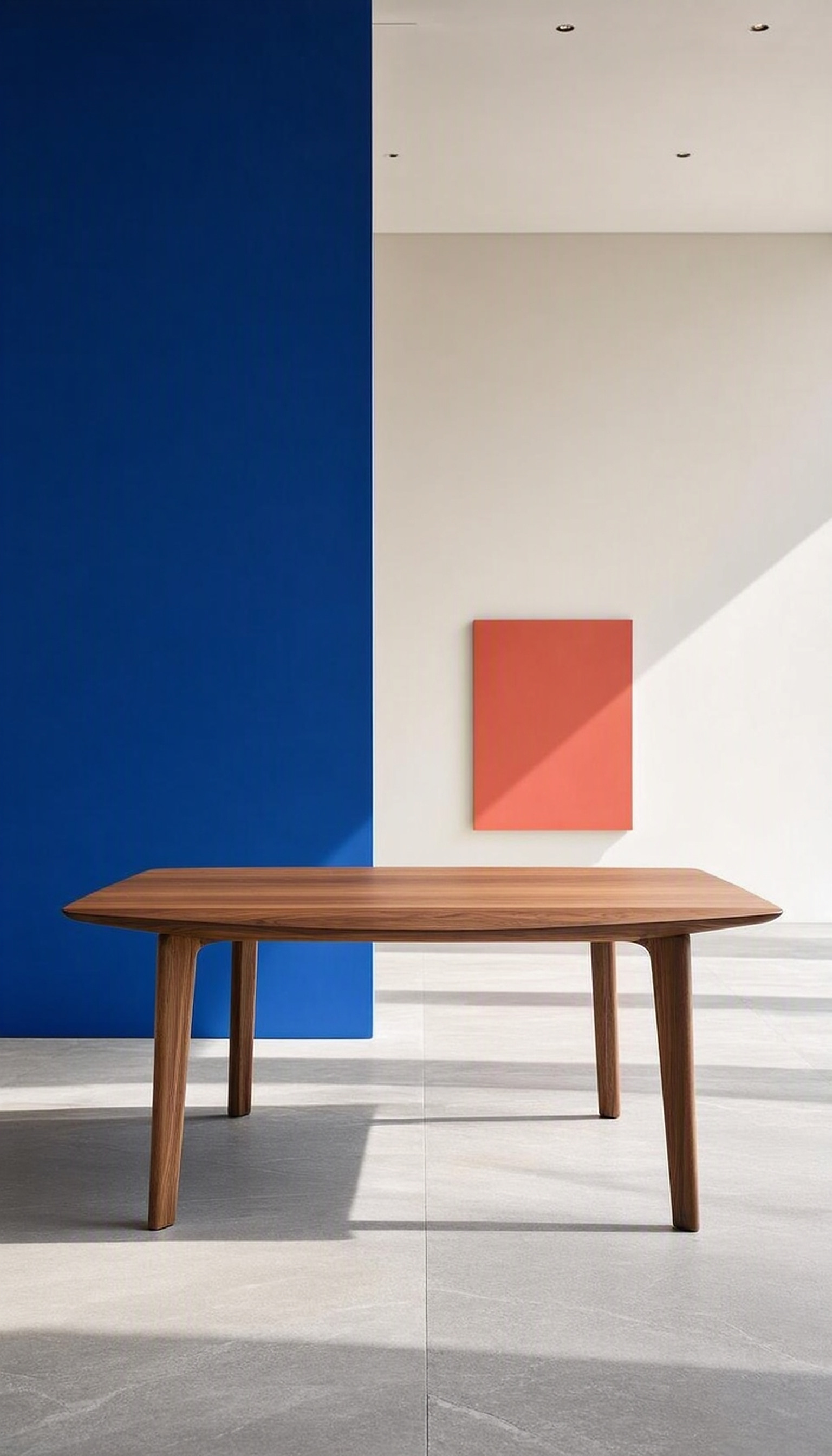 A refined solid-wood dining table