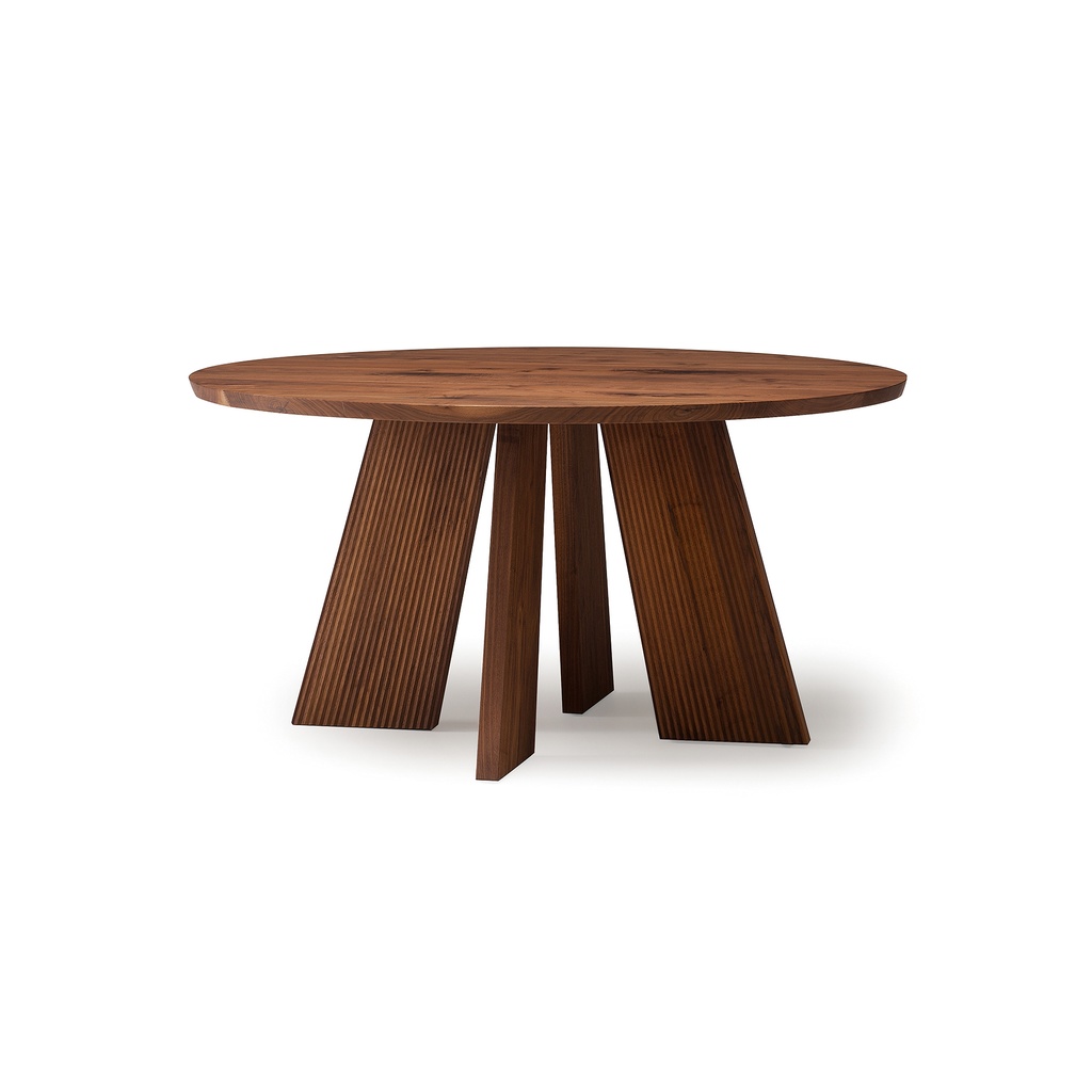 [BNR-16255] Hakama Round Table (With Dovetail, DIA:1200mm H:710mm(H740) H2:670mm(H700), Japanese Elm)