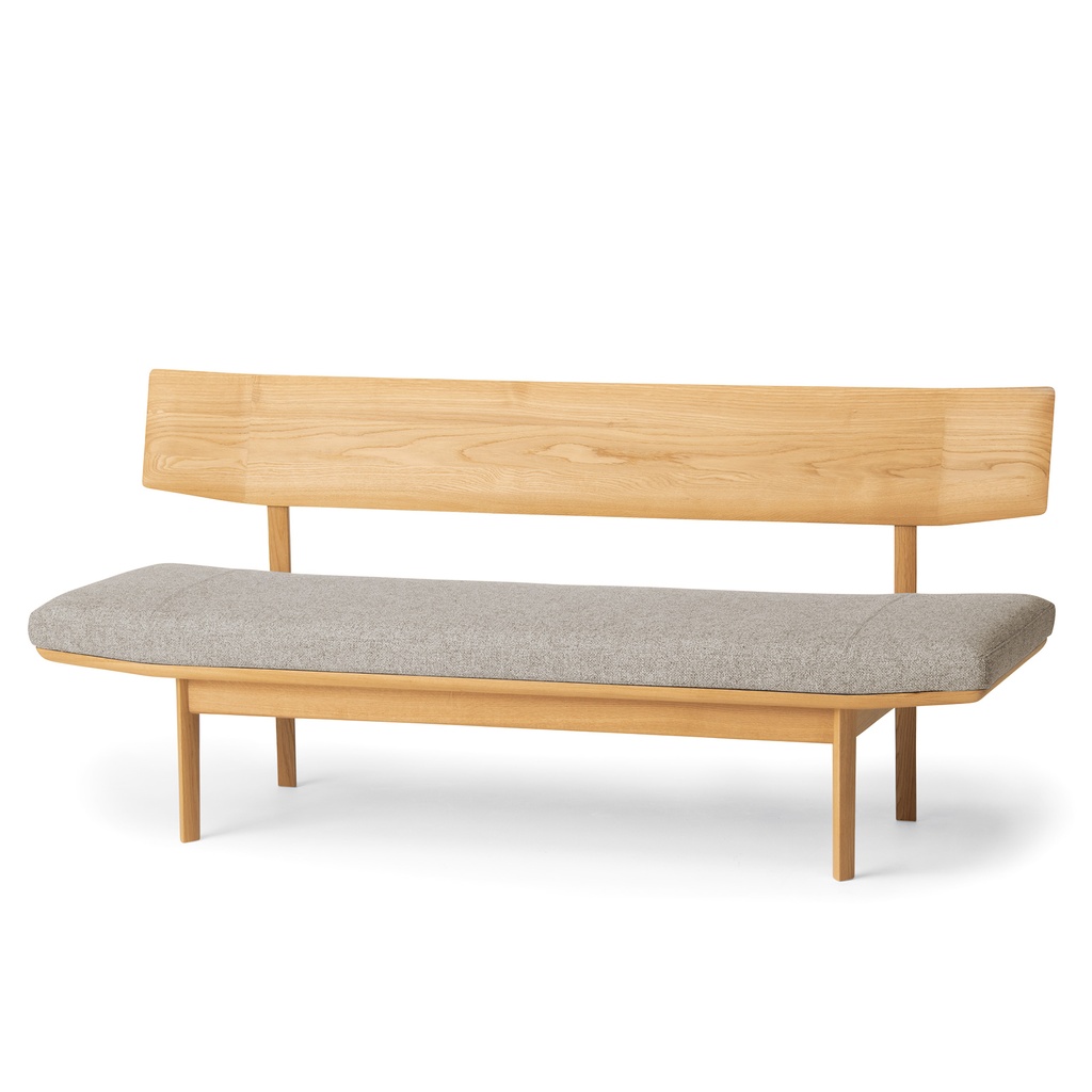 [BNR-17645] Wing Lux Bench (W:1465mm D:520mm H:410mm(H445) SH:405mm(H440), Japanese Ash, CL1)