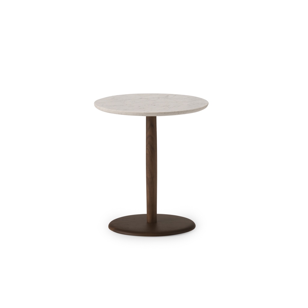 [BNR-4877] Kamuy Lux Round Side Table 45 (Marble) (Japanese Oak)